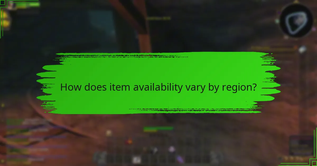 How does item availability vary by region?
